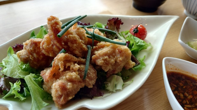 鶏の唐揚(油淋鶏風)定食