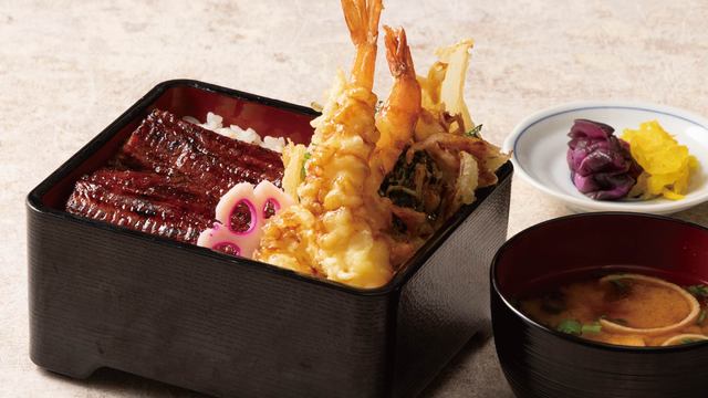 うなぎと天ぷらの相盛り重