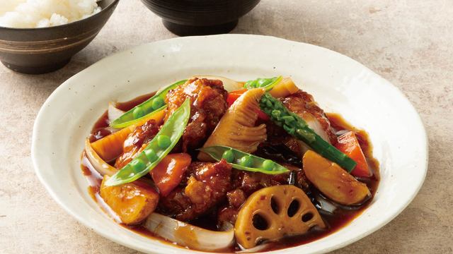 鶏肉の甘酢あんかけ定食